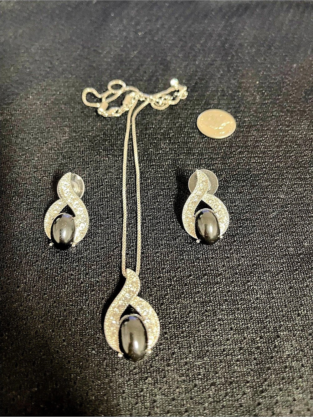Fifth avenue collection Butler Rhinestone Pendant Necklace & Earrings Set